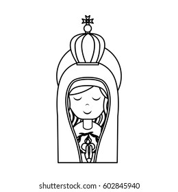 cute mary virgin icon vector illustration design