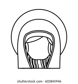 cute mary virgin icon vector illustration design