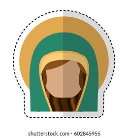 cute mary virgin icon vector illustration design