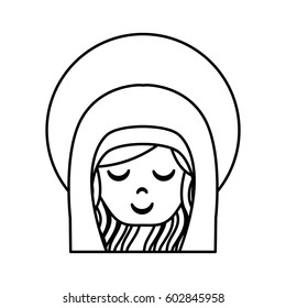 cute mary virgin icon vector illustration design