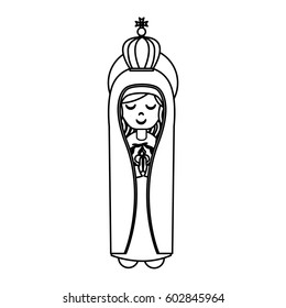 cute mary virgin icon vector illustration design