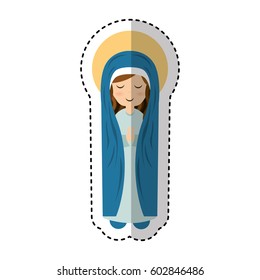 cute mary virgin icon vector illustration design