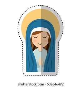 cute mary virgin icon vector illustration design