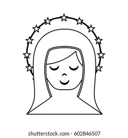 cute mary virgin icon vector illustration design