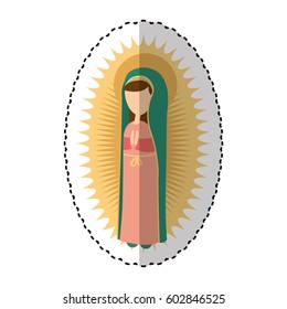 cute mary virgin icon vector illustration design