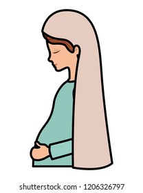 cute mary virgin pregnancy character