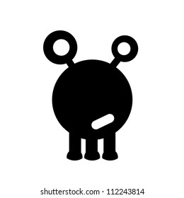 Cute mascot Alien black