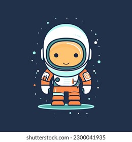 Cute mascot astronaut cartoon spaceman illustration