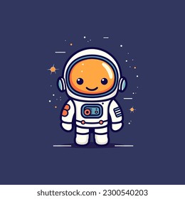 Cute mascot astronaut cartoon spaceman illustration