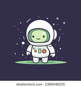 Cute mascot astronaut cartoon spaceman illustration