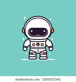 Cute mascot astronaut cartoon spaceman illustration
