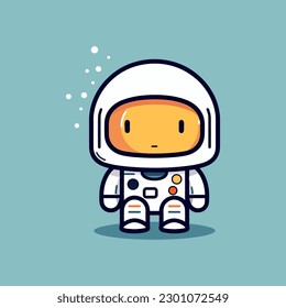 Cute mascot astronaut cartoon spaceman illustration