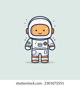 Cute mascot astronaut cartoon spaceman illustration