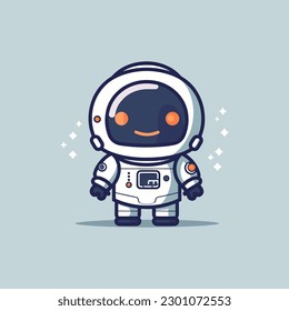 Cute mascot astronaut cartoon spaceman illustration