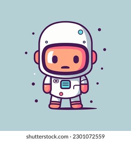 Cute mascot astronaut cartoon spaceman illustration