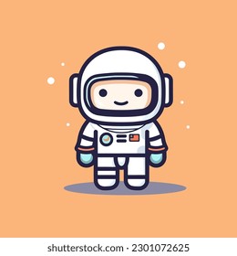 Cute mascot astronaut cartoon spaceman illustration