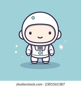 Cute mascot astronaut cartoon spaceman illustration