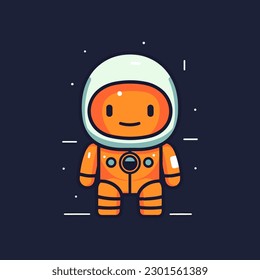 Cute mascot astronaut cartoon spaceman illustration