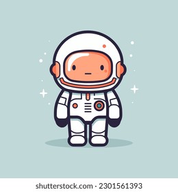 Cute mascot astronaut cartoon spaceman illustration