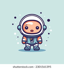 Cute mascot astronaut cartoon spaceman illustration