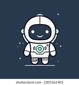 Cute mascot astronaut cartoon spaceman illustration