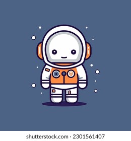 Cute mascot astronaut cartoon spaceman illustration