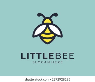 Cute Mascot Cartoon Funny Bee Honey Fly Wing Bumblebee Sweet Small Little Modern Vector Logo Design