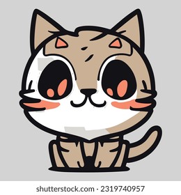 a cute mascot cat logo digital vector art flat design