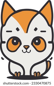 A cute mascot cat logo simple vector art.This is a editable EPS vector file.