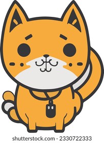 A cute mascot cat logo simple vector art.This is an editable EPS vector file.