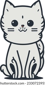 A cute mascot cat logo simple vector art.This is an editable EPS vector file.