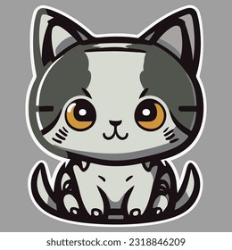 a cute mascot cat logo vector art flat design