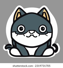 a cute mascot cat logo vector art flat design 