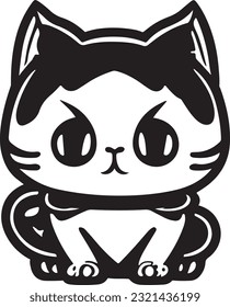 Un lindo dibujo vectorial del logotipo de gato mascota. Este es un archivo vectorial EPS editable.