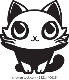Un lindo dibujo vectorial del logotipo de gato mascota. Este es un archivo vectorial EPS editable.