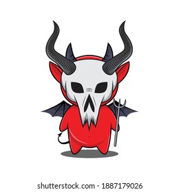 cute mascot of devil, demon vector