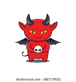 cute mascot of devil, demon vector