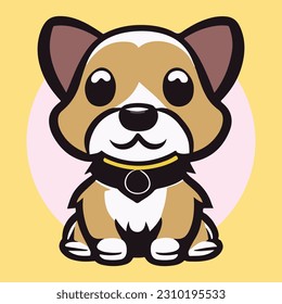 A cute mascot dog icon vector illustration. This is an editable and printable high quality vector eps file.
