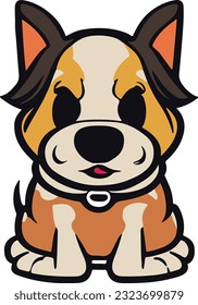 A cute mascot dog logo vector art.This is an editable eps vector file.