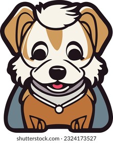 A cute mascot dog logo vector art.This is an editable eps vector file.