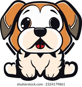 A cute mascot dog logo vector art.This is an editable eps vector file.
