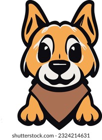 Un bonito dibujo vectorial con el logotipo de un perro mascota. Este es un archivo vector eps editable.