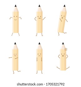 bonitos paquetes de diseño de lápices planos de mascota