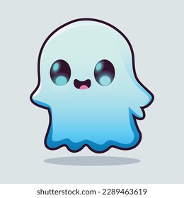 cute mascot Ghost logo vector	cartoon design