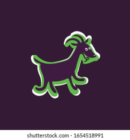 Mascota de la cabra de diseño vectorial.