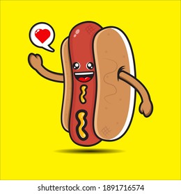 diseño vectorial de hotdog de mascota lindo eps 10