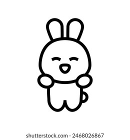 cute mascot kawaii line icon vector. cute mascot kawaii sign. isolated contour symbol black illustration