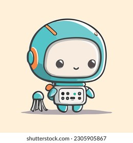 cute mascot logo for a futuristic marketing company
