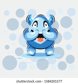 cute mascot monster illustration design vector