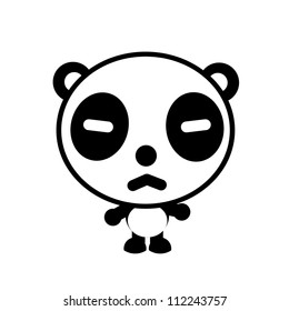 Cute mascot Panda black